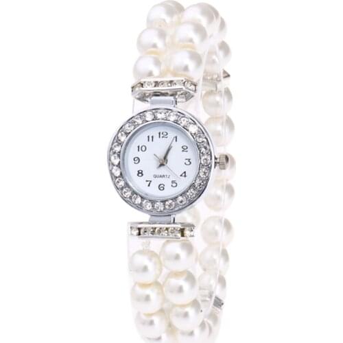 Fashion Women Watch Ladies Wristwatch Luxury Casual Pearl String Quartz Wrist Bracelet relojes mujer montre femme watch Dropship