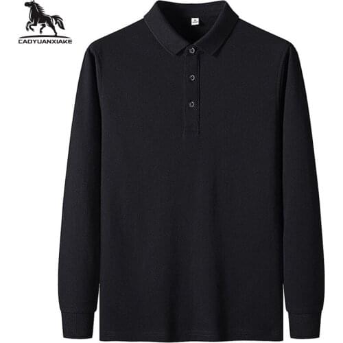 Polo shirt men autumn new Mens long sleeve polo shirt high quality Solid color Long sleeve Mens Business casual polo shirt 8891