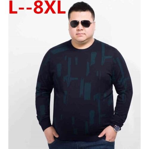 10XL 8XL 6XL 5XL Autumn Casual Mens Sweater O-Neck Striped loose Fit Knittwear Mens Sweaters Pullovers Pullover Men Pull Homme