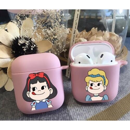 Cartoon Peko Milky Girl Boy Sweet Princess pink TPU silicone Bluetooth Airpod Case For Airpods 1 Airpod 2 Airpods pro soft cover