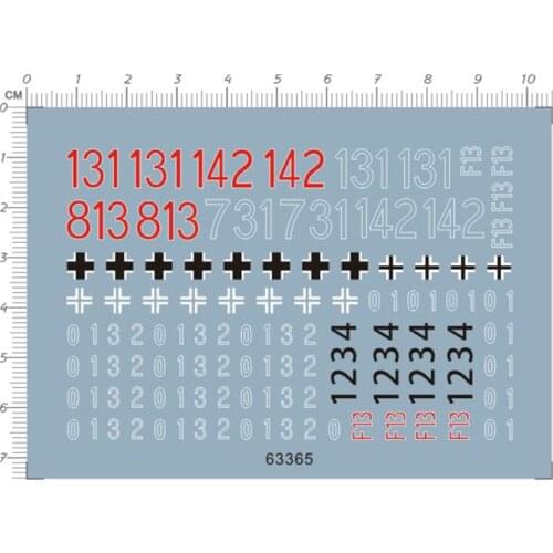 7 * 10 Decal for 1/35 Scale WWII German Tank Model Number Decals 63365 DIY Model Sticker Kits