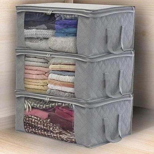 Non-woven Clothes Storage Bags Folding Quilt Under Closet Storage Box Dust-proof Cabinet Finishing Boxes Save Space Organizer