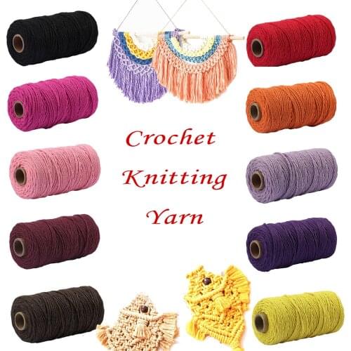 Yarn Art Macrame Cord for DIY Kintting Tablecloth Boho Tapestry Hammock Swing Rough Yarn Roving Warp Cotton Thread