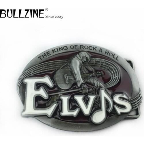 Bullzine wholesale Music belt buckle with pewter finish FP-02065 suitable for 4cm width snap on belt