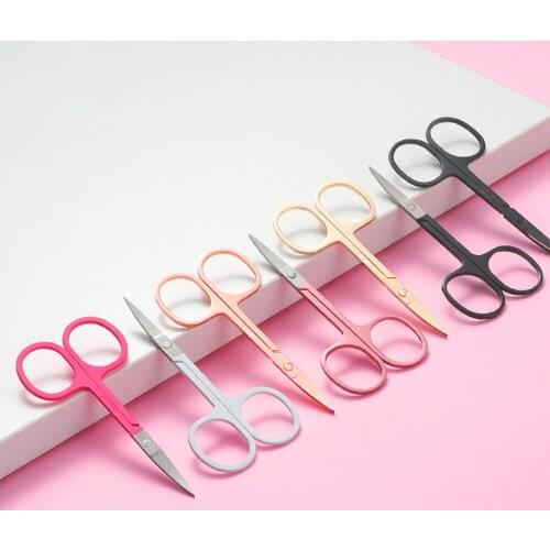 Stainless Steel Eyebrow Scissor Trimmer Multicolor Facial Hair Remover Trimming Tweezer Manicure Pedicure Nail Cuticle Cutter