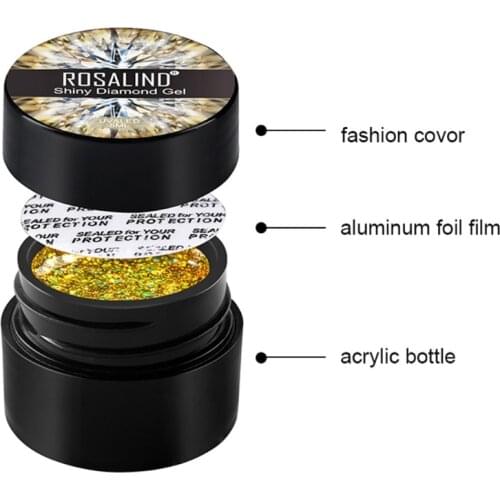 Q1QD ROSALIND Glitter Gel Nail Polish Paint Varnishes Lacquer Nail Soak Off Top Coat