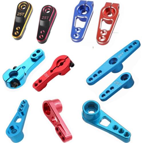 Aluminum Alloy 25T Steering Servo Arm Horn Black/Red/Blue Color for RC Car Crawler Large Torque Digital Coreless Servo parts