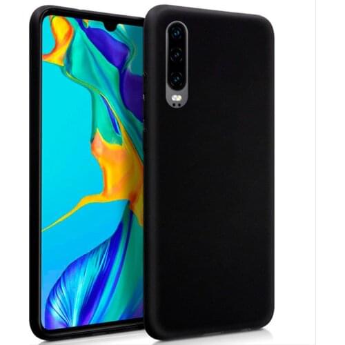 Silicone case Huawei P30 (Black, soft, shockproof, dirt resistant)
