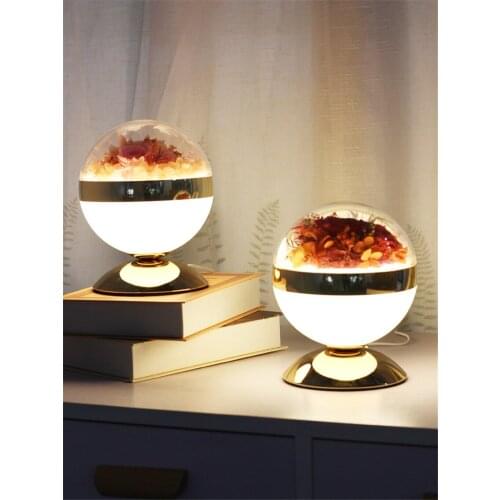 Nordic rose ball table lamps bedroom bedside living room wedding gift lamp decoration fixtures princess room LED table lights