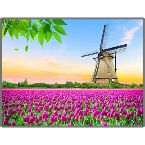 World Famous Scenic Spots "Holland windmill and Tulips" 5D DIY Diamond Painting Full Square/Round Diamond Embroidery Sale Drills