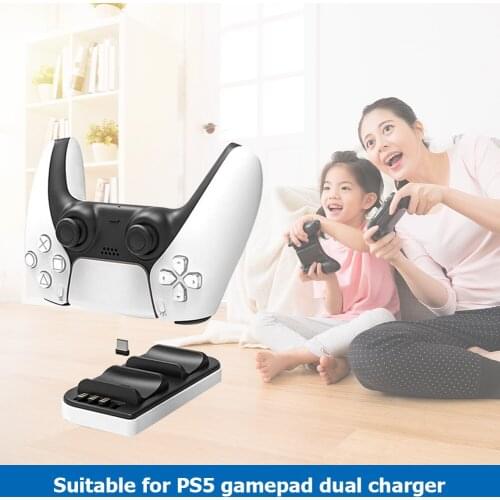 Charging Station Dual USB C Entertainment + 4 Adapters Game HBP-298 Accessories for PlayStation 5 Controller