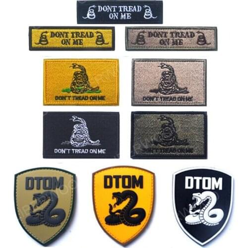 Snake US Flag Embroidered 3D PVC Rubber Cloth Fabric Emblem DIY Patches for Clothing Jackets Tactical Badge Parches Bordados