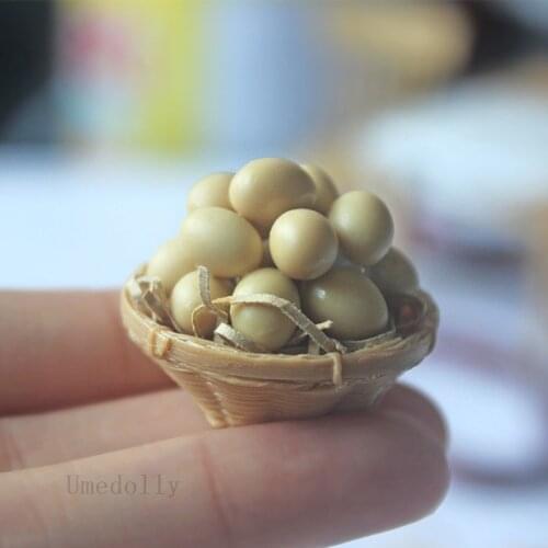 1 Set 1/12 Miniature Dollhouse Egg Basket Simulation Food Toy Play OB11 BJD Doll House Kitchen Accessories Toy