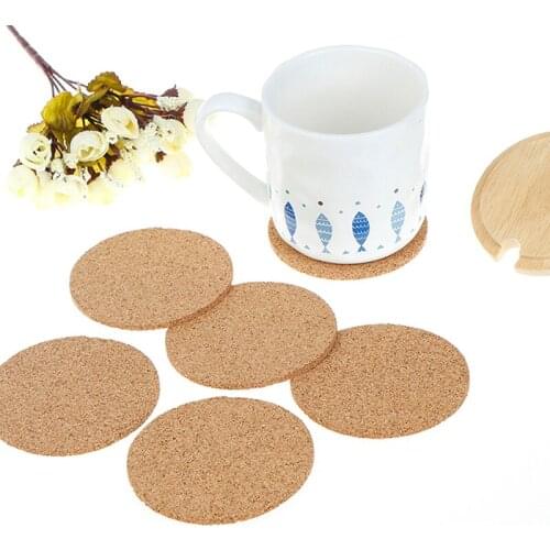1pc Cork Wood Drink Coaster Tea Coffee Cup Mat Pads Table Decor Tableware Resistant Natural Cork Cup Mug Mat