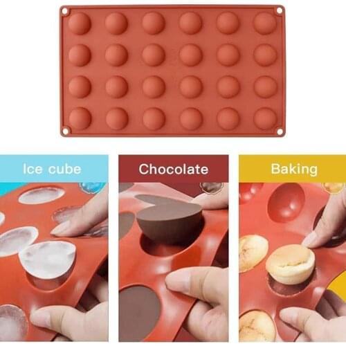 1PC Half Ball Sphere Silicone Mold Dessert Chocolate Candy Fondant Mould DIY Cake Decorating Bakeware Pan Kitchen Baking Tools