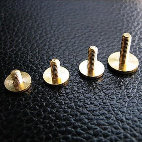 11pcs M4 brass belt screw bolt flat head HD screws handmade leather bolts thread nail DIY 10mm head diameter