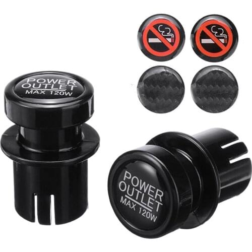 2pcs Car Auto Cigarette Lighter Plug Outlet Cover Cap 12V Socket 21mm DIY No Smoking Power Outlet Moulding Accessories