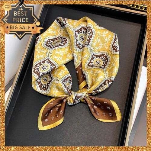 2021 New Pure Silk Scarf Woman Mulberry Silk Square Pashmina Girl Lady Kerchief Headwear Luxury Scarves Fashion Shawl Wrap Gift