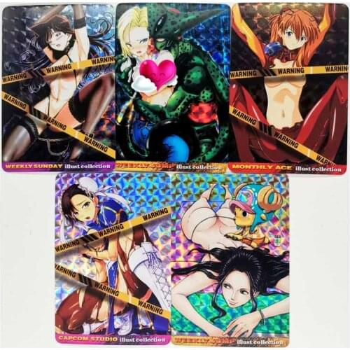 5pcs/set ACG Dragon Ball ONE PIECE Sexy H Female Character Nude Toys Hobbies Hobby Collectibles Game Collection Anime Cards