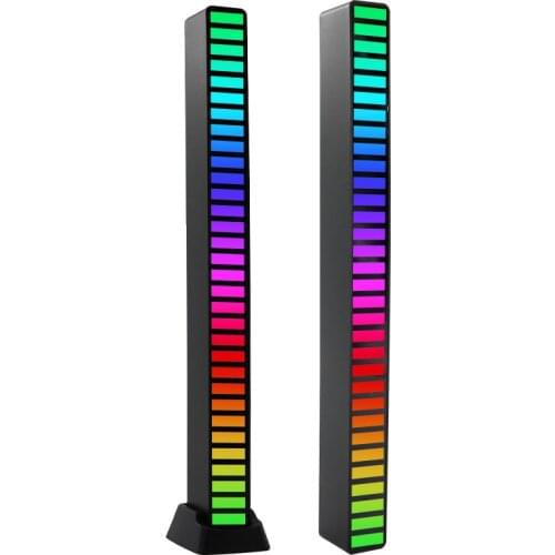 App Pickup Adapter Car Sound Control RGB Voice-Activated Music Rhythm Ambient Light 32 LED 18 Colors Home Decoration Lamp