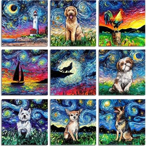 5d Diy Diamond Painting Animal Picture Wolf Crystal Diamond Embroidery Dog Cross Stitch Shaped Diamond Mosaic Decoration Gift