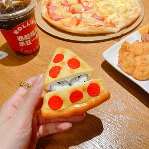 For Airpods Pro Case Silicone 3D Funny Food Pizza Bluetooth Earphone Case For Apple Airpods 1/2 Cover Cartoon for Air pods Case