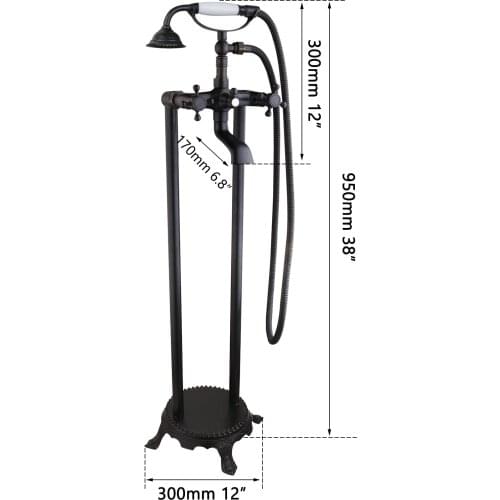 Bathroom Bathtub Shower Set ORB Telephone Mixer Taps Free Standing Floor Mount