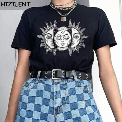 Summer Goth Female Tee Aesthetic OverSized Women T-shirt Punk Dark Grunge Streetwear Ladies Top T-shirts Harajuku Clothes y2k