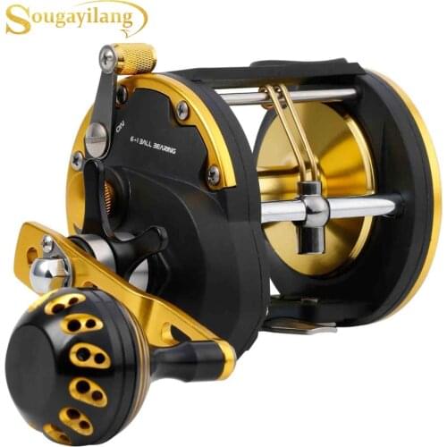 Sougayilang 6+1BB Trolling Fishing Reel Strong Right Hand Casting Sea Spinning Fishing Reel Baitcasting Reel Coil Fishing Tackle