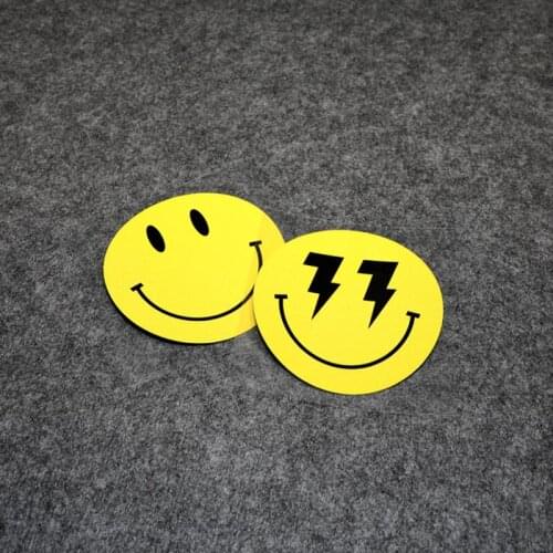 LuLuSticker#251 9x9cm Smile Face Creative Reflective Car Styling Motorcycle Scratch Stickers Waterproof Safety Warning Mark