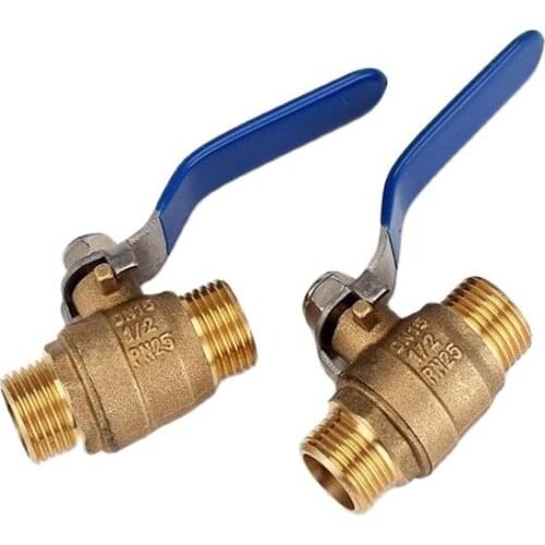 Copper ball valve Double outer wire ball valve 4 points DN15 External wire ball valve External thread ball valve Thickened