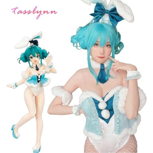 Mikuu Cosplay Hatsunee Costumes Sexy Bunny Girl BiCuteBunnies Muku Bunny Jumpsuit Cute Rabbit Girl Dress for Geek Girls
