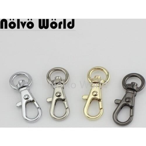 Nolvo World 5-20-100pcs 4 colors 32.3*9mm 3/8" chrome metal chain clasp lobster swivel snap hook buckle