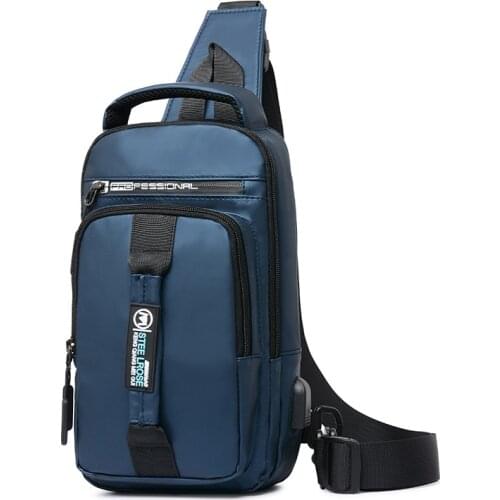 Mens Chest Bag New Oxford Cloth Shoulder Bag Travel Chest Pouch Lightweight Waterproof Crossbody Bag