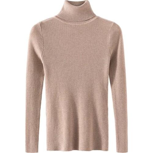 2021 Spring and Autumn new high stretch high neck loose bottoming shirt T-shirt women women All-match sweater