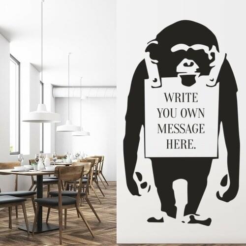 Orangutan Wall Decal Personalized Custom Content Vinyl Window Stickers Monkey Animal Art Mural Kids Bedroom Nursery Decor M851