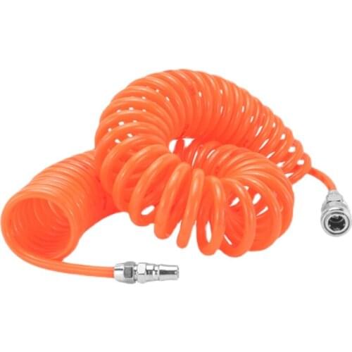 Hot Orange Pneumatic Spiral Hose12M 8mm x 5mm Quick Connector Air Compressor Recoil Hose Tubing