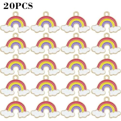 20pcs/set Alloy Enamel Rainbow Cloud Charms Pendant Fashion Jewelry Necklace Earrings DIY Charm Accessories
