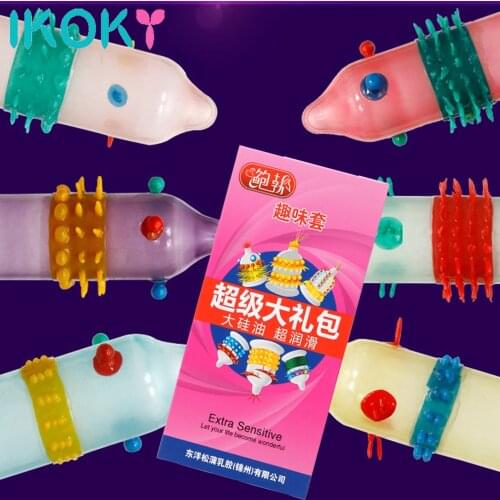 6pcs/Set Super Stimulating Spike Condom G-Spot Vagina Stimulation Penis Sleeve Adult Men Male Safe Contraception Sex Products