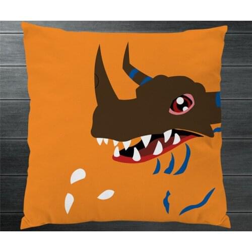 Digimon Adventure Greymon Garurumon Two Side 40x40cm Pillowcase Pillow Case Cover Cosplay Fanart Gift BED/SOFA/CAR Decor New P23