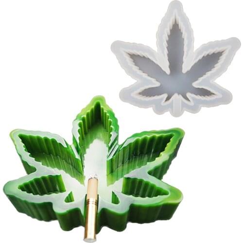 DIY Crystal Mirror Mold Ashtray Mold Maple Leaf Container Cup Pad Handmade UV Epoxy Resin Silicone Mold Home Decor Art Craft