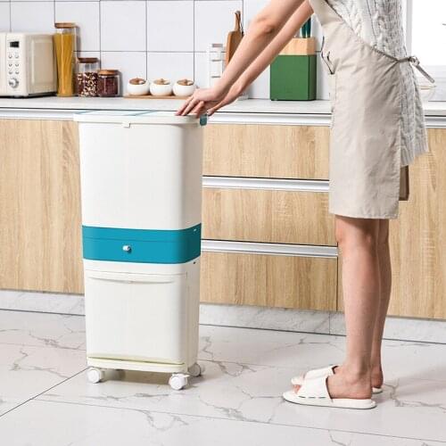 Nordic Rectangle Bedroom Trash Bin For Recycling Bins Large Modern Trash Can Clean Poubelle De Cuisine Kitchen Storage BD50WB