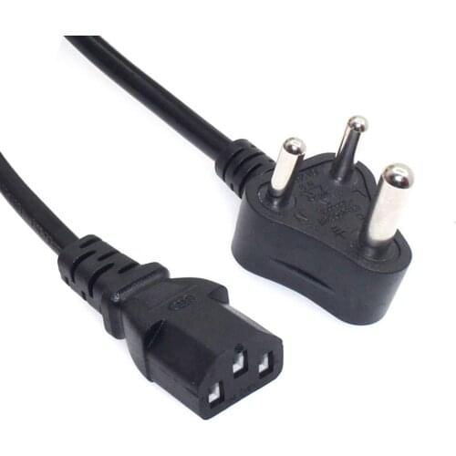 India Standard Power cord, Type D Adapter Plug to IEC320 C13 Kettle Power Supply Cables,ISI Power Cable,110~250VAC 10~15A 1.8m