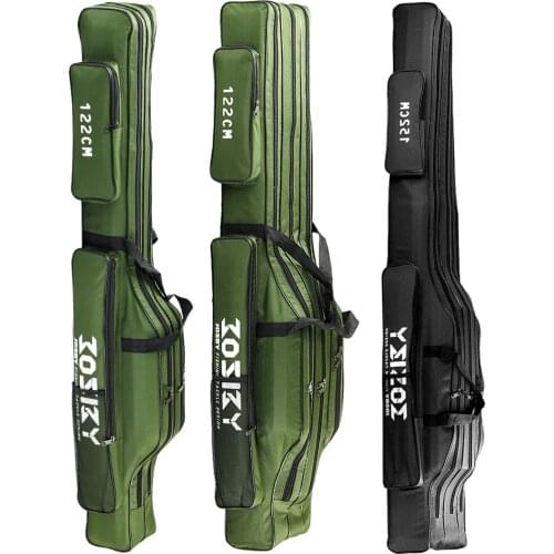 Fishing rod bag Oxford cloth foldable Multifunctional Protective storage 1/2/3 layer black/green 60/122/150/152cm