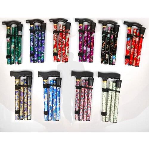 Telescopic Trekking Stick Walking Cane Trusty Hiking Poles Folding Stick Walking Stick for elder Crutches Rubber Tip Accessories