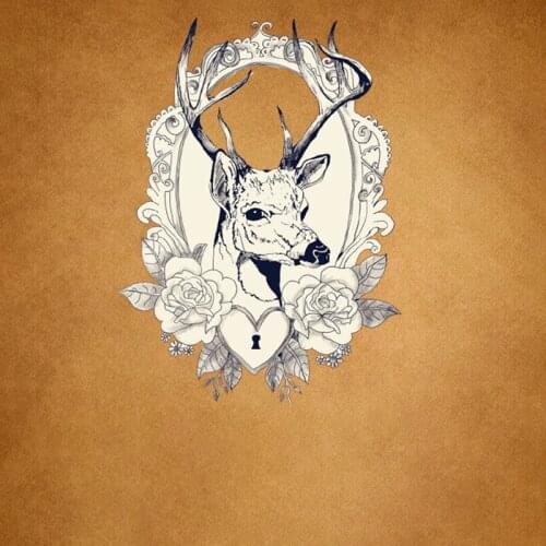 Flower Antelope animal Iron on Patches For DIY Heat Transfer Clothes T-shirt Thermal transfer stickers Decoration Printing