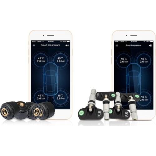 TP630 TPMS Car Bluetooth TPMS Tire Pressure PSI BAR Temperature Alarm System With 4 Sensors For IOS for Android iPhones