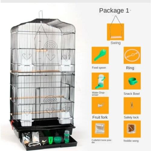 Comfortable Home Luxury Villa Iron Bird Cge LargeIron Art Bird Cage Myna Mysterious Tiger Parrot Bird Cage Breeding Box