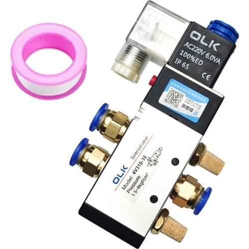 High Quality 4V210-08/4V310-10/4V410-15 Solenoid Valve 2 Position 5 Port Pneumatic Air Valves DC12V DC24V AC110V AC220V