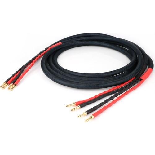 High performance loudspeaker cable with gold plated speaker connectors hifi Speaker wire for tube amplifier
